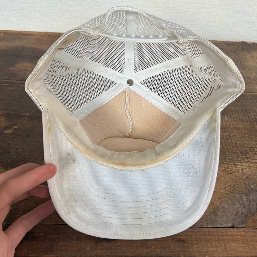 Vintage AMOCO East Anschutz Plant Trucker Hat White Mesh Cap Vintage Gasoline - Picture 6 of 10